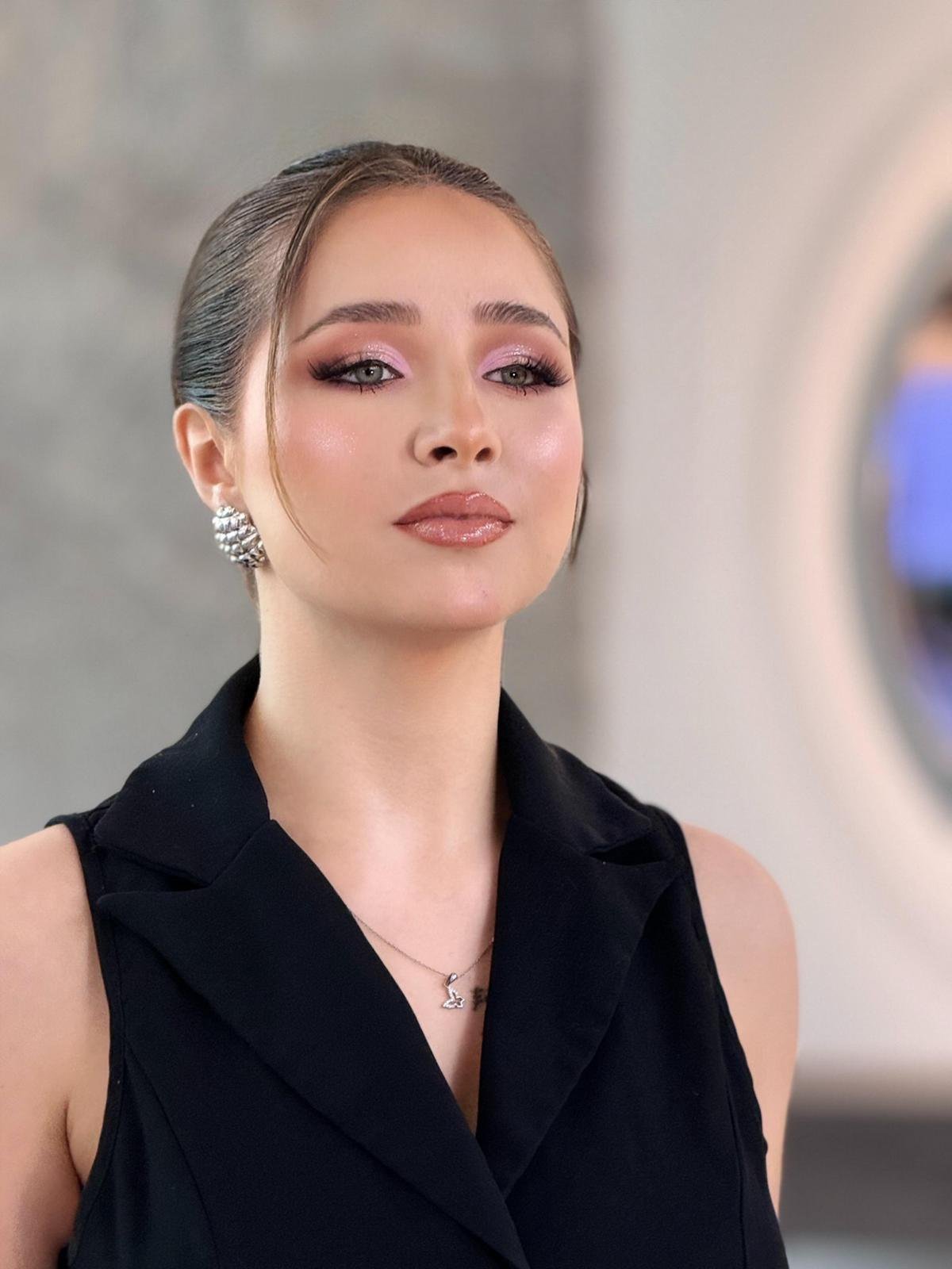 Elegant makeup and sleek hairstyle